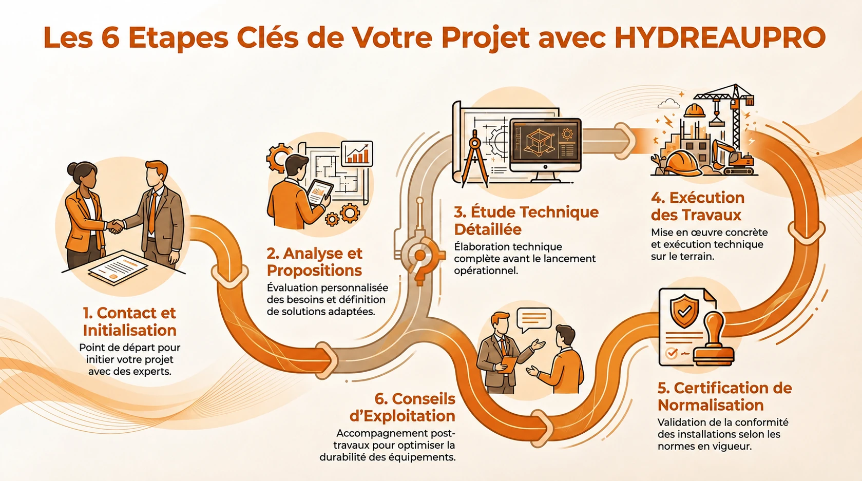 Les 6 étapes clés de votre projet avec HYDREAUPRO